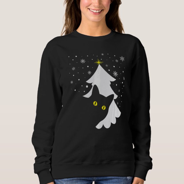 Sudadera Black Cat and Christmas Tree  Cat Xmas (Anverso)