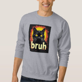 Sudadera Black Cat Bruh Meme - Graciosa Actitud De Gato