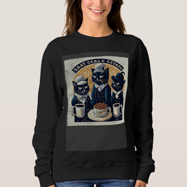 Sudadera Black Cat Coffee Squad (Anverso)