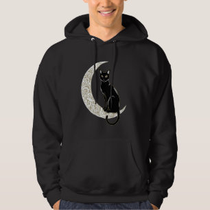 Sudadera Black Cat Crescent Moon Magic Estética
