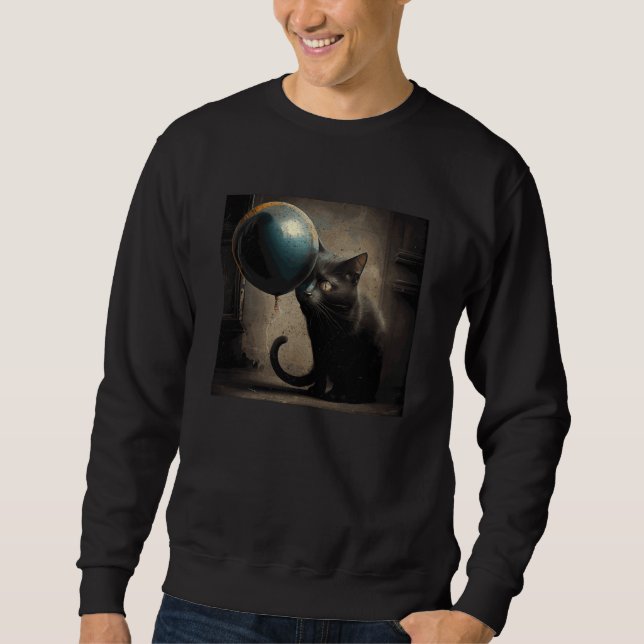 Sudadera Black Cat Eat Balloon (Anverso)