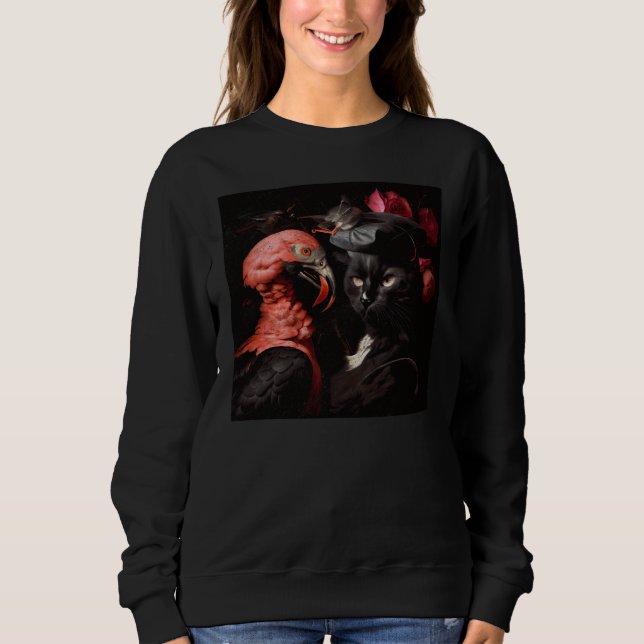 Sudadera Black Cat Flamingo War (Anverso)