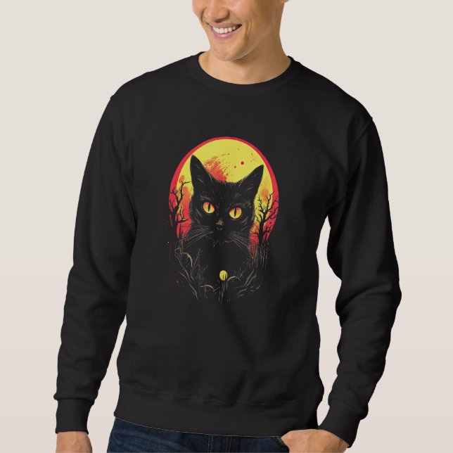 Sudadera Black Cat Forest Moon Mystical Cat (Anverso)