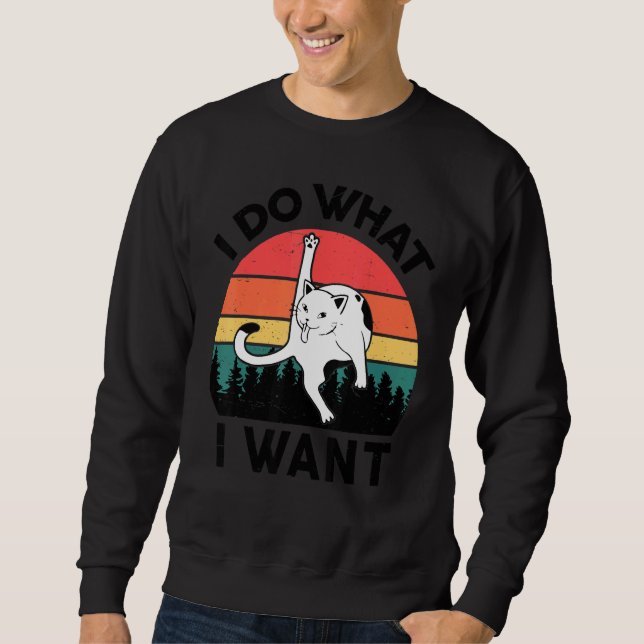 Sudadera Black Cat  I Do What I What Cat Licking Butt (Anverso)