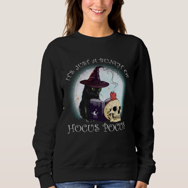 Sudadera Black Cat Moon Funny Halloween Costume Bunch of Ho (Anverso)