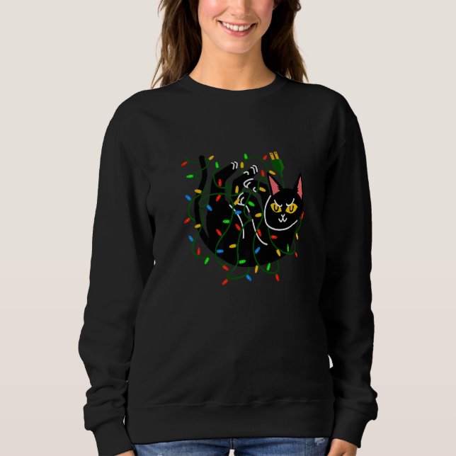 SUDADERA BLACK CAT ONWERS CHRISTMAS LIGHT (Anverso)
