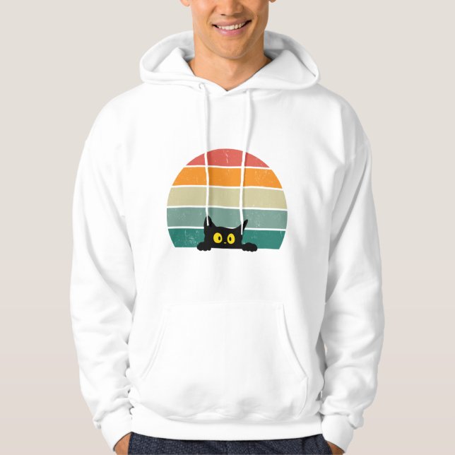 Sudadera Black Cat Peeking Sunset Vintage 4 (Anverso)