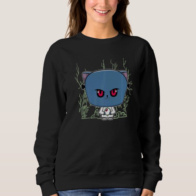 Sudadera Black Cat Scientist With Magic Item For Horror Fan (Anverso)