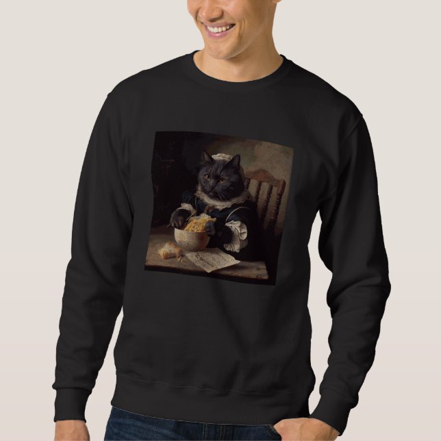 Sudadera Black Cat Sewing French Fries (Anverso)