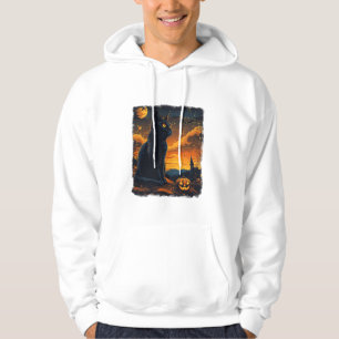 Sudadera Black Cat Starry Night Van Gogh Pumpkins Bats Hall