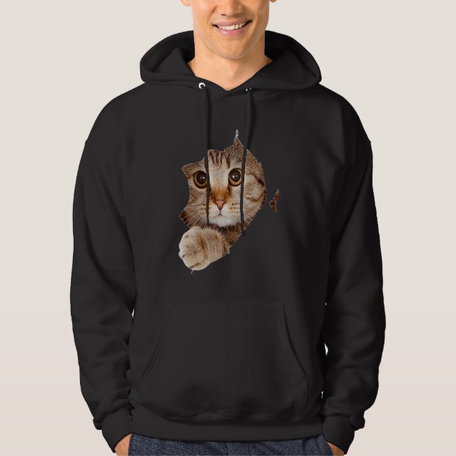Sudadera Black Cat Torn Cloth Cat  Cat Mom Kitten (Anverso)
