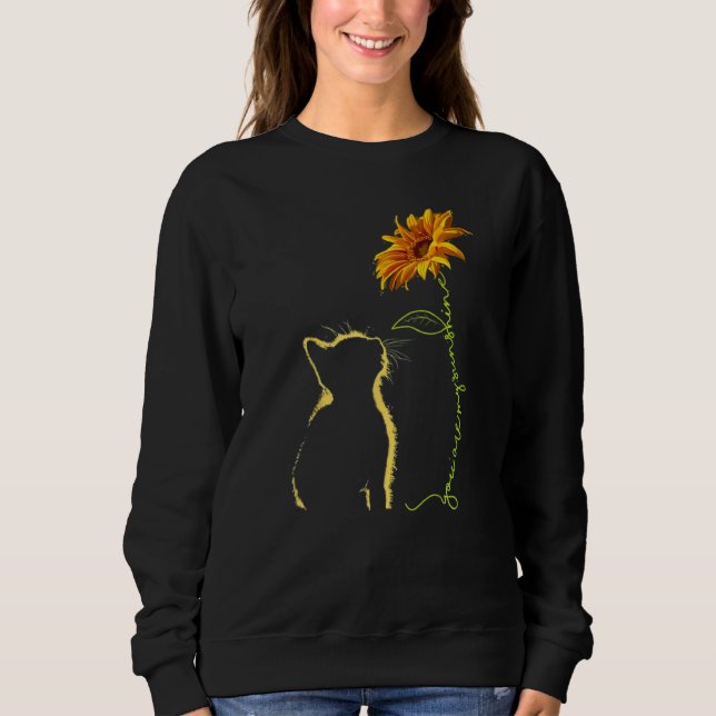Sudadera Black Cat with Sunflower  Cat ' (Anverso)