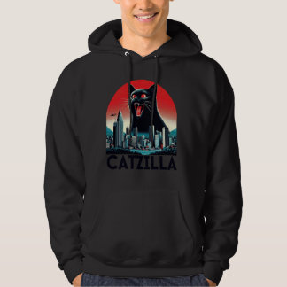 Sudadera Black Catzilla Arte Japonés Sunset Funny Gato Kitt