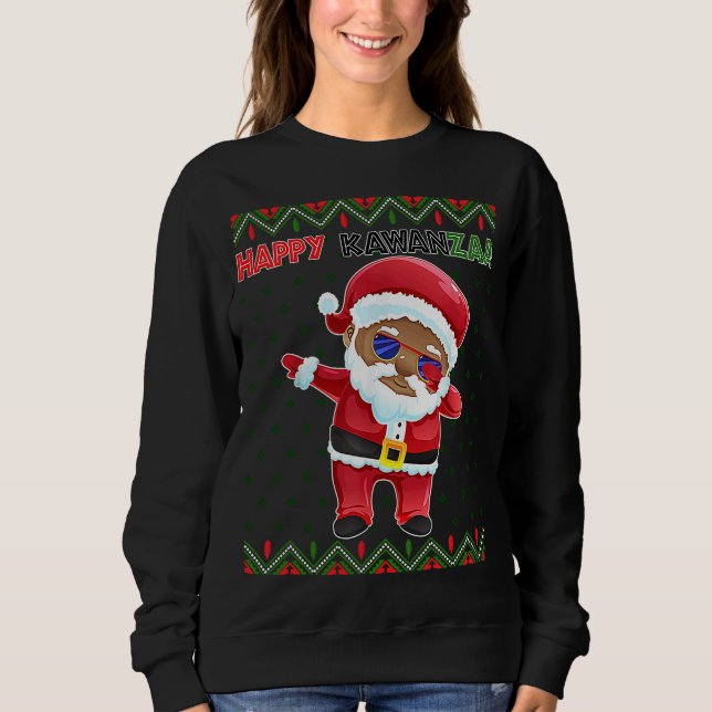 Sudadera Black Christmas Happy Ugly Kwanzaa Merry African H (Anverso)