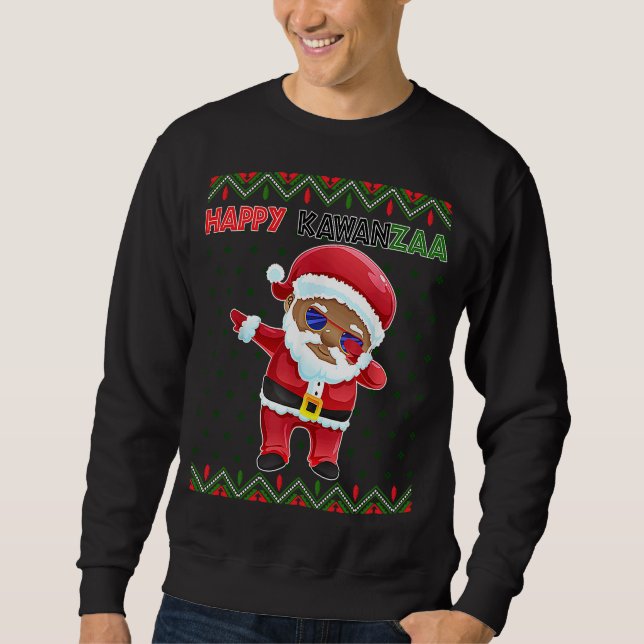 Sudadera Black Christmas Happy Ugly Kwanzaa Merry African H (Anverso)