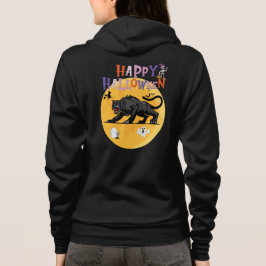 Sudadera black cougar on halloween night invitation card