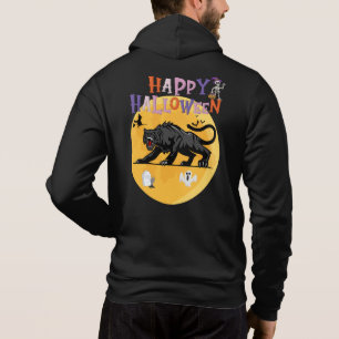 Sudadera black cougar on halloween night invitation card