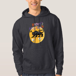 Sudadera black cougar on halloween night invitation card