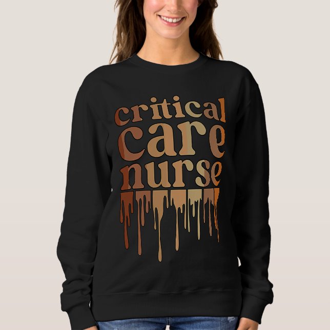 Sudadera Black Critical Care Nurse African American (Anverso)