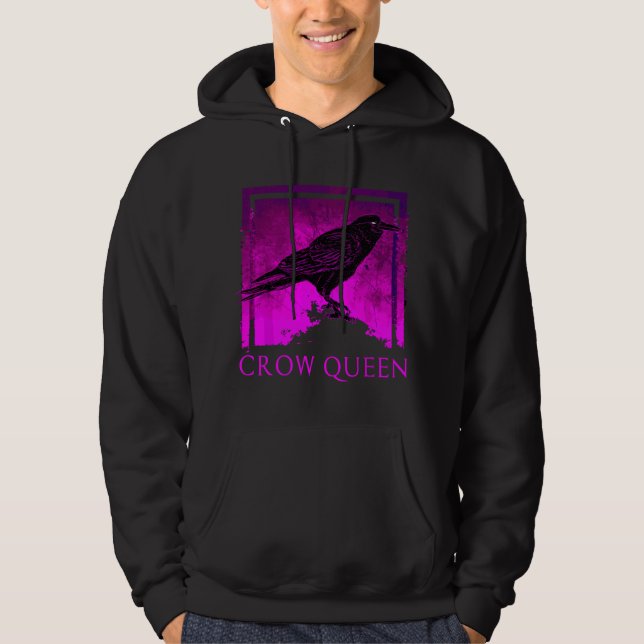 Sudadera Black Crow Queen Bird Watching Idea Raven Crows (Anverso)