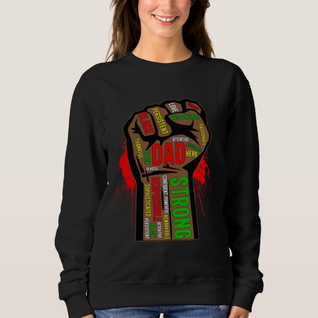Sudadera Black Dad African American Melanin Pride Black His (Anverso)
