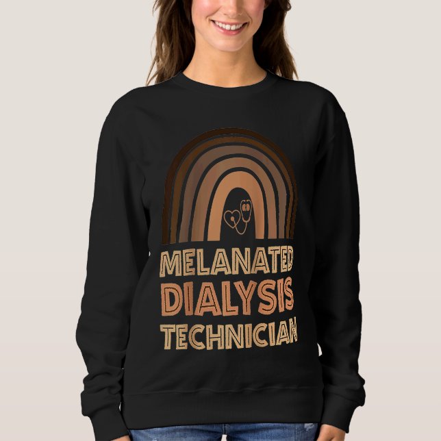 Sudadera Black Dialysis Technician Melanated Woman Black Hi (Anverso)