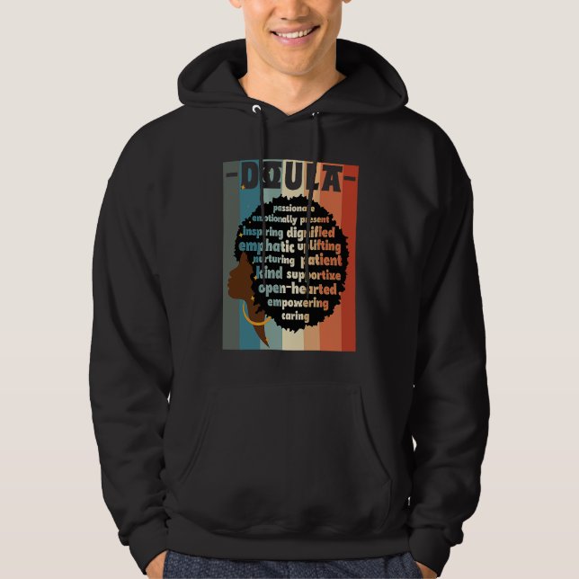 Sudadera Black Doula Melanin Doula Afro Hair Black History  (Anverso)