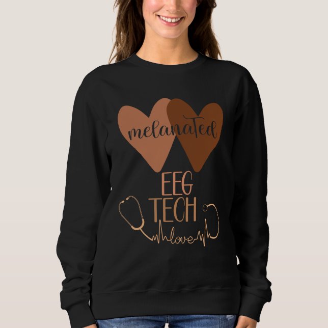 Sudadera Black EEG Tech Melanated Black History Neurology T (Anverso)