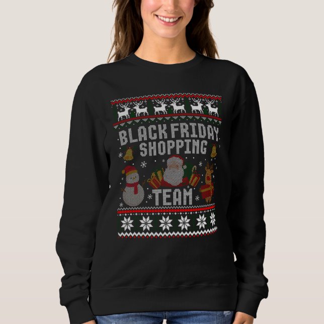 Sudadera Black Friday Shopping Team  Christmas Ugly Xmas Sw (Anverso)