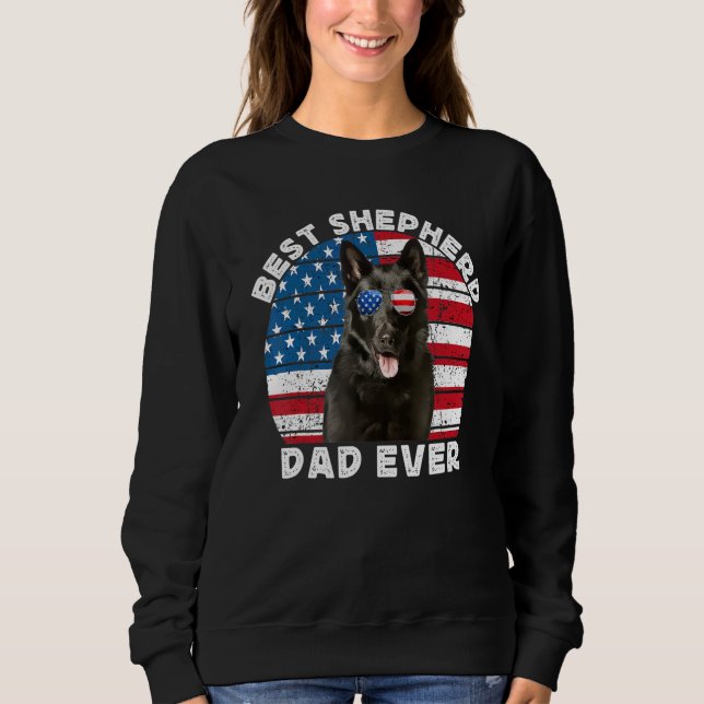Sudadera Black German Shepherd Dad For Men GSP Dog Face Ame (Anverso)