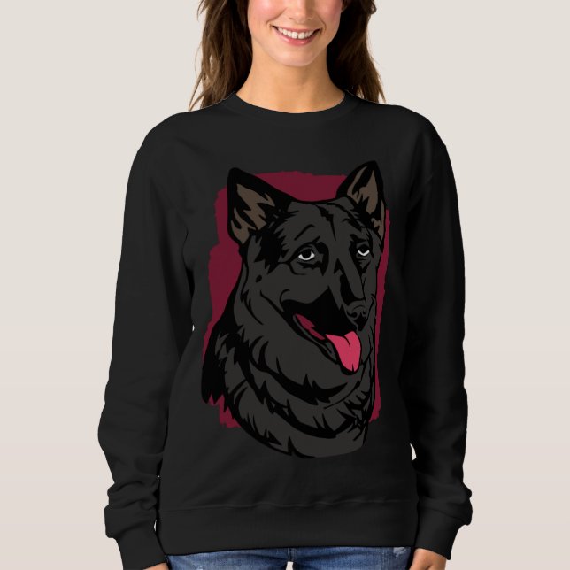 Sudadera Black German Shepherd Face Artwork (Anverso)