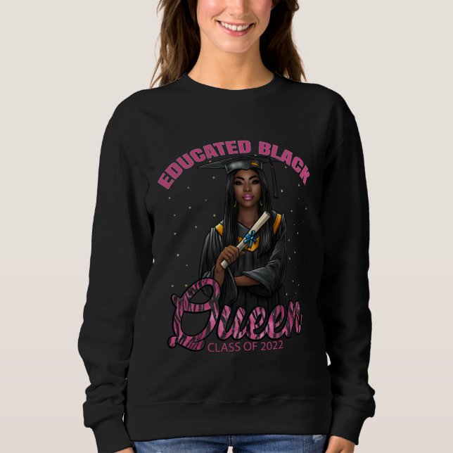 Sudadera Black Girl Graduation 2022 Seniors Pink Zebra Educ (Anverso)