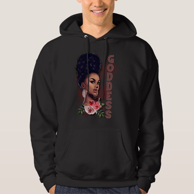 Sudadera Black Girl Magic Goddess Afro Girl Faith God Stron (Anverso)