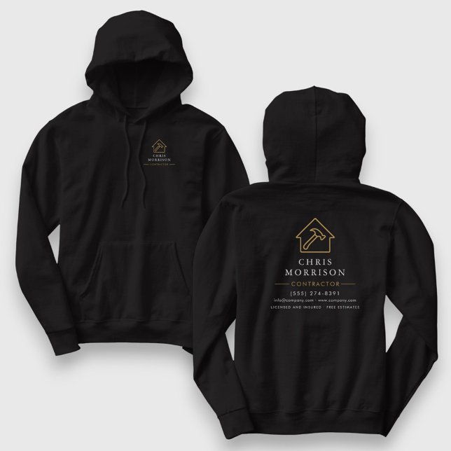 Sudadera Black Gold Contractor Home Repair Work (Subido por el creador)