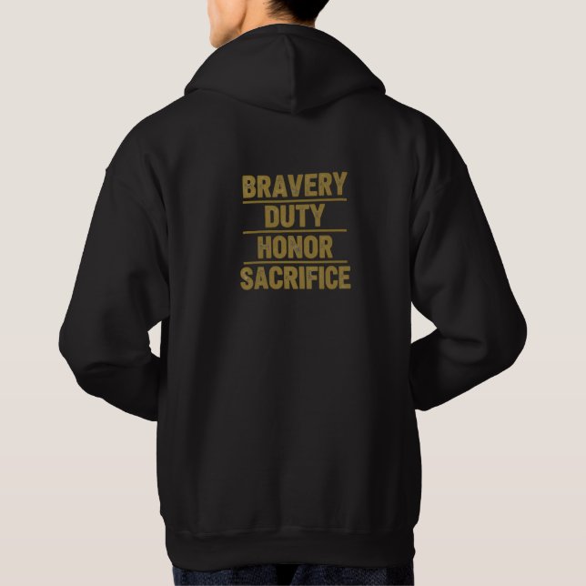 Sudadera Black & Gold Firefighter Honor Hoodie (Reverso)