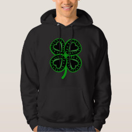 Sudadera Black Green Clover Heart St Patrick's Day Hoddie