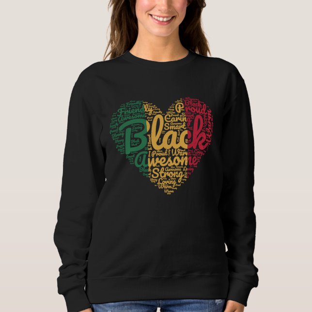 Sudadera Black History Month African Proud Afro Valentines  (Anverso)