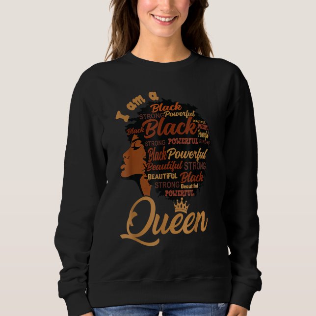 Sudadera Black History Month African Queen American Hair Wo (Anverso)
