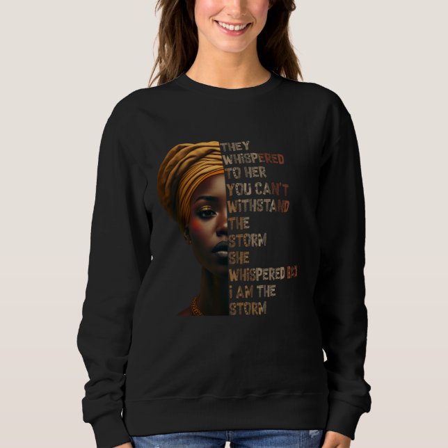 Sudadera Black History Month  African Woman Afro I Am The S (Anverso)
