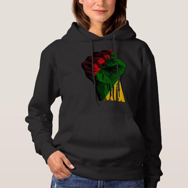 Sudadera Black History Month Fist Black Power Africa Women  (Anverso)
