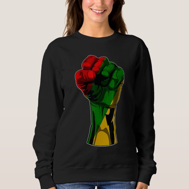 Sudadera Black History Month Fist Black Power African Women (Anverso)