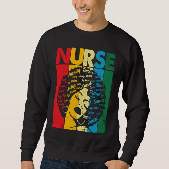 Sudadera Black History Nurse African American Pride Afro Wo (Anverso)