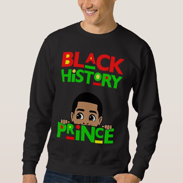 Sudadera Black History Prince Melanin Boy Son Bruh Brown Sk (Anverso)