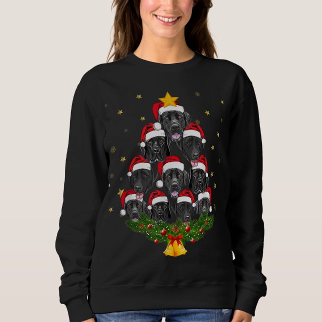 Sudadera Black Lab Christmas Tree Dog Lover Xmas Gracioso (Anverso)