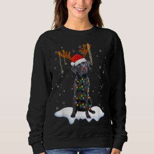 Sudadera Black Lab Labrador Árbol de Navidad Luz Pajama Per