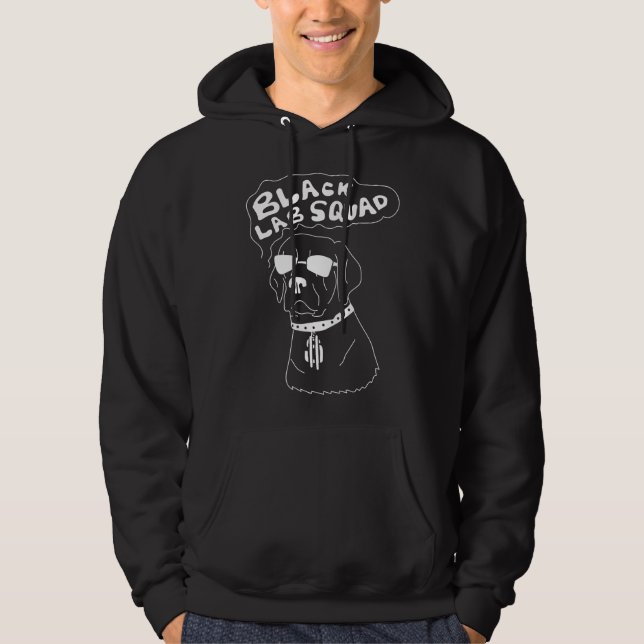 Sudadera Black Lab Squat Labrador recuperar Idea Perro (Anverso)