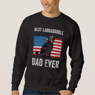 Sudadera Black Labradoodle Dad American Flag Dog Duerman Fu