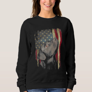 Sudadera Black Labrador regalo USA Flag Lab Duck Hunter