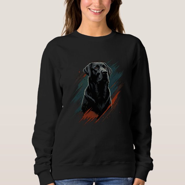 Sudadera Black Labrador Resumen Retro Paint Lab Dueño del a (Anverso)