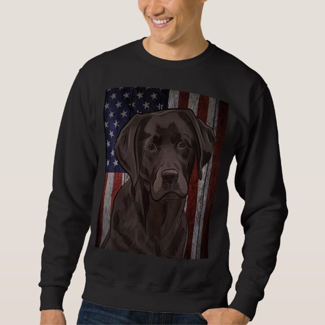 Sudadera Black Labrador Usa Flag Lab Duck Hunter Vint (Anverso)